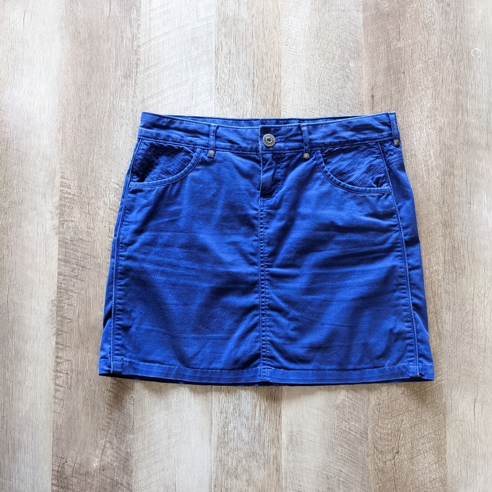 Athleta Blue Purple Denim Pencil Skirt Size 4